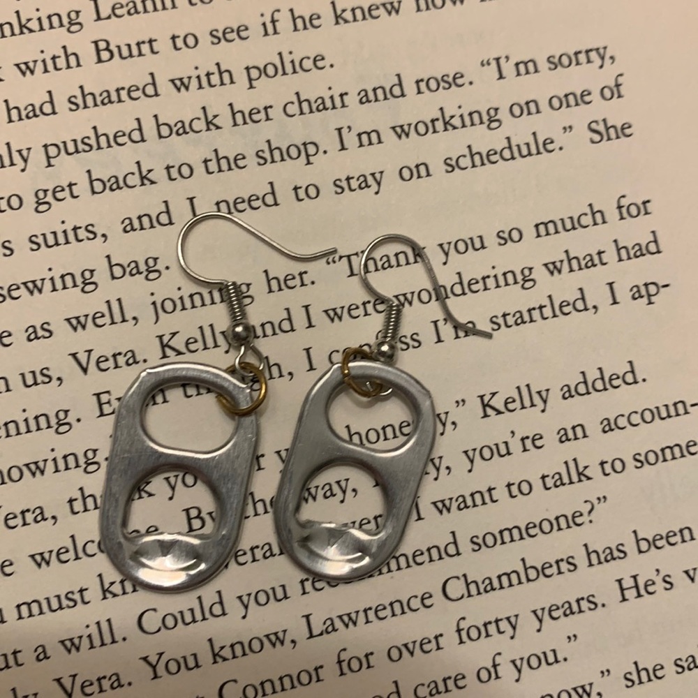 Handmade pop tab earrings